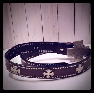 SALE !! Brown Leather Studded Belt